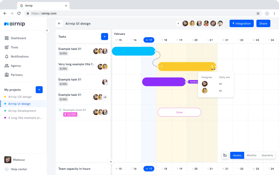 timeline overview